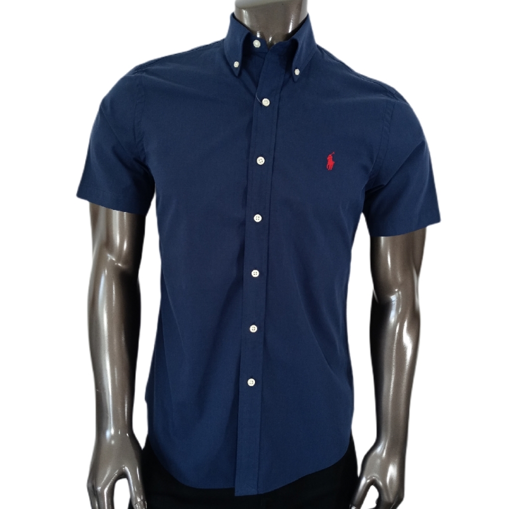Ralph Lauren Navy Short-Sleeve Button-Down Polo Shirt